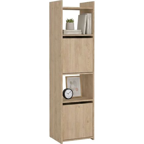 Dmora - Libreria Claric, Scaffale da ufficio, Mobile portalibri, Biblioteca, 40x34 h155 cm, Rovere