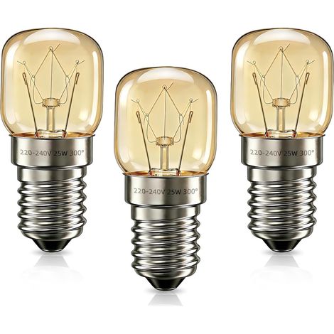 E14 Oven Bulb, Dimmable, 300 Degree Resistant, Warm White 2700K, T22 E14 Small Edison Screw Oven Bulb for Oven, Microwave, Salt Lamp, 3 Units (1/5)