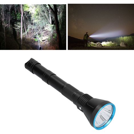 Lampe torche de plongée professionnelle étanche de 15 000 lm, puissante et résistante, pour la pêche sous-marine jusqu'à 150 m de profondeur. (1/5)