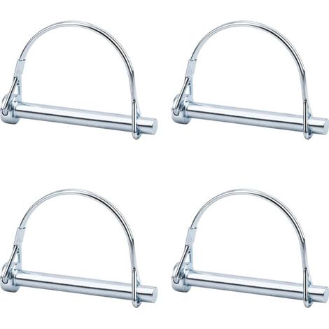 4pcs Axe de verrouillage de broche de verrouillage de sécurité, 5/16 pouce de verrouillage de prise de force avec fil de retenue rond pour jardin de pelouse de remorques de ferme