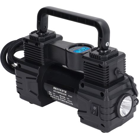 Tragbarer 12-V-Luftkompressor für Reifen, Aufpumpgerät mit digitalem Manometer (120 PSI), Luftpumpe mit LED-Leuchte und integrierter Druckanzeige (1/5)
