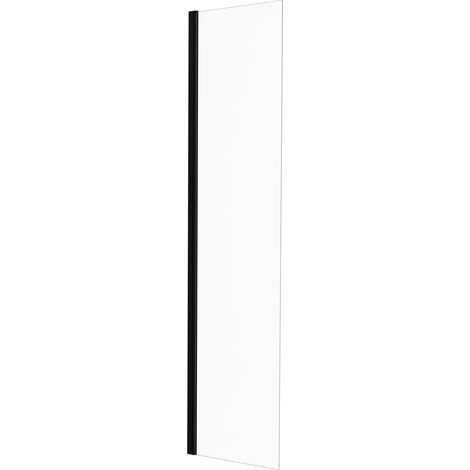 KINEDO - Volet Pivotant pour Paroi Douche Solo Design - Verre de Sécurité 6 mm + Profilé Aluminium Finition noir mat - Traité Anti-Calcaire - Fabriqué en France - L.45 cm x H.200 cm - Transparent (1/4)
