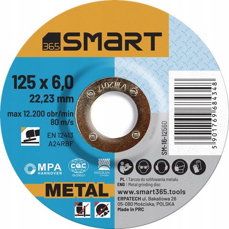 Disco de amolar smart sm-16-12560 metal 125 mm 6 mm