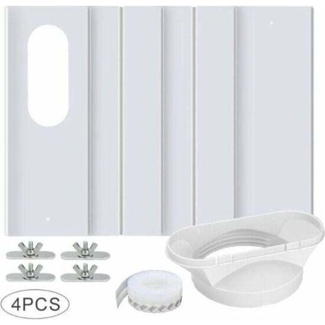 Kit de fenêtre pour climatiseur portable – 4 plaques ajustables 43-140 cm – PVC renforcé – Joint d'étanchéité inclus (1/3)