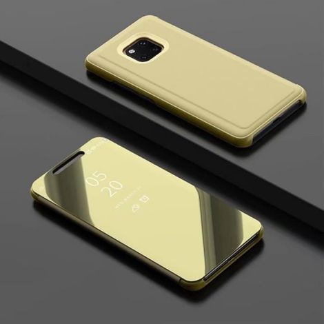 Coque Huawei Mate 20 Pro, Housse Étui Miroir Flip Avec Stand Fonction Protection Cover Pour Huawei Mate 20 Pro - D'or (1/4)