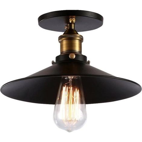 Vintage Retro Ceiling Lights for Living Room Loft Decor Luminaire LED Metal Ceiling Lamp Kitchen Fixtures Black