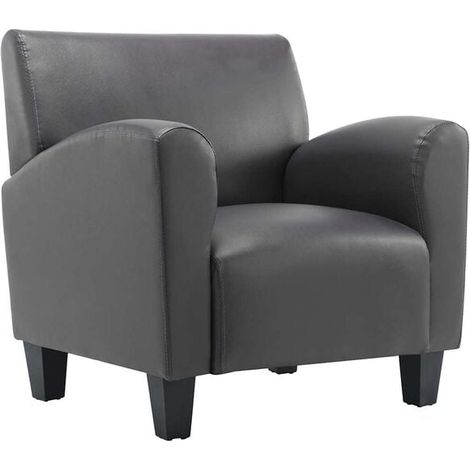 Fauteuil en similicuir gris (1/5)