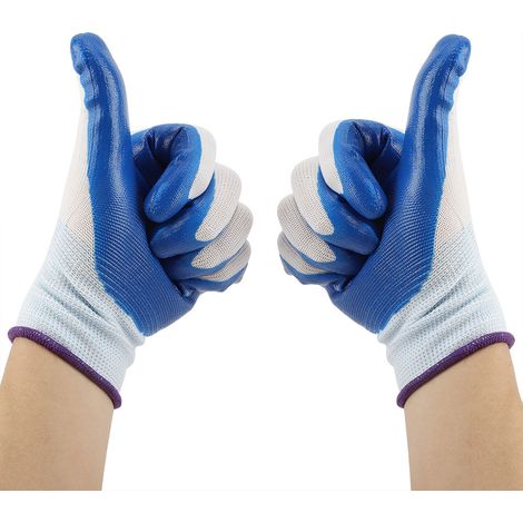 GARRYFIZH Gants de protection de travail, gants de jardinage résistants à l'huile, ergonomiques, sûrs, flexibles, imperméables, pour le nettoyage du jardin agricole et horticole