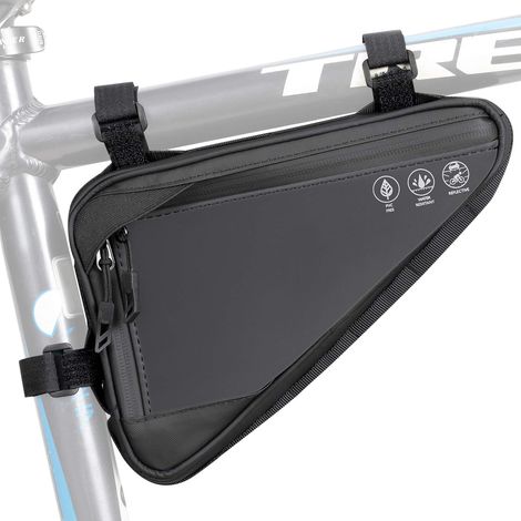 Sacoche triangulaire pour cadre de vélo, sacoche avant de guidon étanche et réfléchissante, sacoche de selle à sangle, pour téléphone, argent, outils de réparation, pompe (1/5)