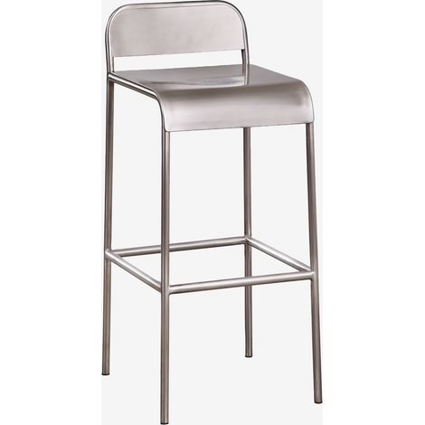 Pack de 4 tabourets hauts en acier inoxydable Narnial SKLUM Acier inoxydable ↑75 cm (1/5)