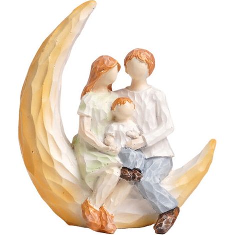 Statue de famille en résine, Sculpture familiale, Figurines-3