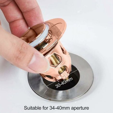 Bouchon Lavabo Pop-up - Type Poussoir - Diamètre 60 mm - Laiton Et ABS Galvanisé - Pour Éviers Salle De Bain (1/4)