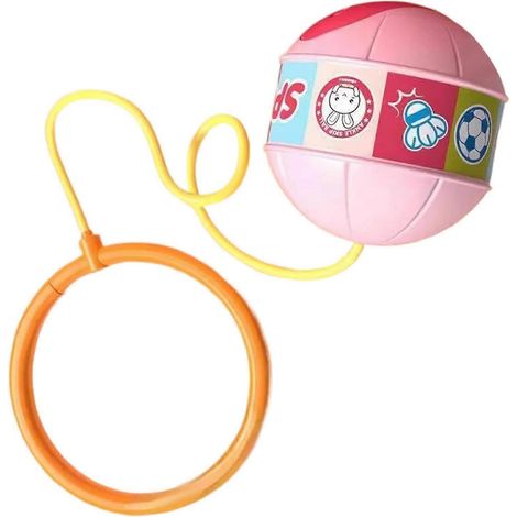 Corde à sauter lumineuse LED avec ballon chevilles 78cm, jouet sport robuste boucle flexible rose entraînement fitness (1/5)