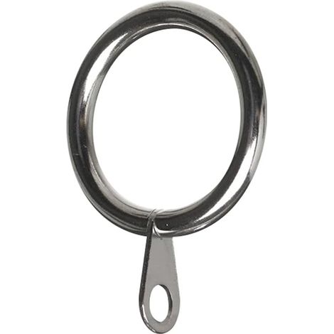 BH06183 Lot de 8 anneaux de tringle à rideaux en métal chromé 50 mm (1/2)