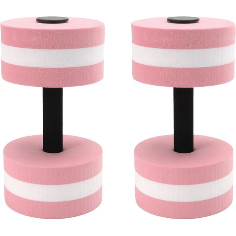 Lot de 2 haltères flottantes en mousse EVA pour le yoga et le fitness (hommes, femmes et enfants) - Rose (1/5)