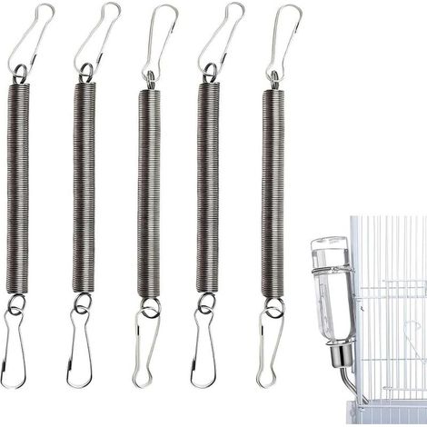 Lot De 5 Biberon Lapin Pince À Ressort Avec 2 Boutons, Attache Métallique Pour Fixer Les Abreuvoirs/Biberons Pour Petits Animaux (13-15 Cm Longueur) (1/5)