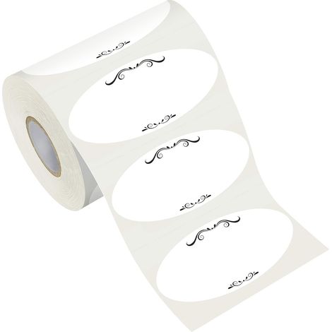 Etiquettes Pour Conservation Alimentaire - Résistantes À L Eau Et À L Huile - Format Ovale 2,5 x 1,2 Pouces - Détachables Sans Résidu - 300 Pièces (1/5)
