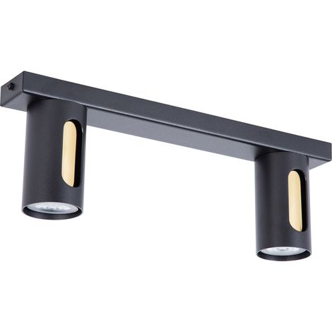 Plafoniera moderna a barra 38cm nero-oro 2xGU10 Sigma (1/3)