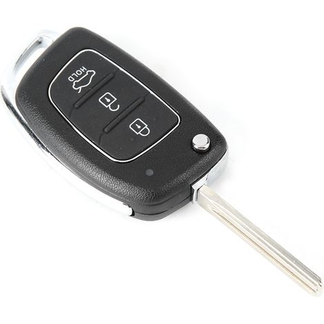 Coque clé plip 3 boutons noire compatible Hyundai Santa Fe (ix45) 2013-2014 neuf avec 1 vis (1/5)