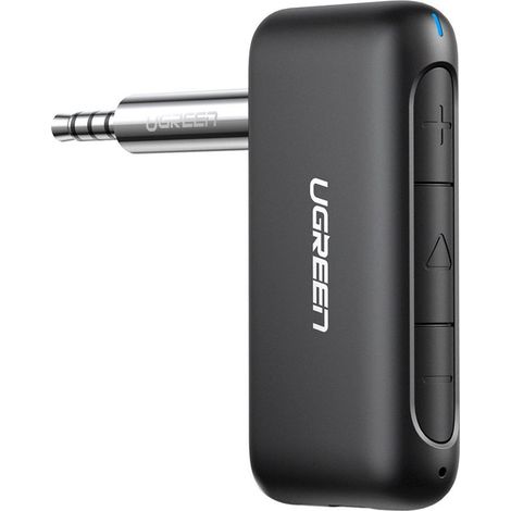 UGREEN Receptor Bluetooth Audio para Coche, Auxiliar 5.0 con CSR Chip, Micrófono y CVC8.0 Reducción de Ruido, Llamadas Manos Libres, 9Hrs HiFi Música Jack para Hogar Audio (1/5)
