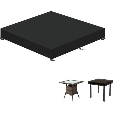 Gartentisch Abdeckung 90x90cm Wasserdicht Winddicht UV-Schutz 420D Oxford (1/5)