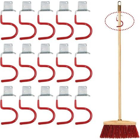 Set mit 15 Gartenwerkzeughaltern, Wandhaken zur Aufbewahrung in der Garage, Besen- und Gartenwerkzeughalter, Werkzeugorganizer aus Metall (1/5)
