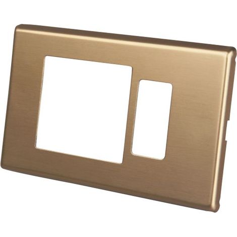 PLACCA A 2 FORI PER MODULO NORMALE E PRESA STANDARD ITALIANO-TEDESCO CON SUPPORO