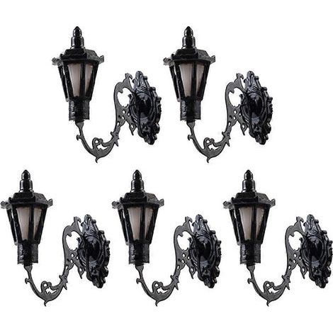 Lot de 5 lampes murales miniatures pour jardin, modèle décoratif-2.8X2.8CM-Black (1/3)