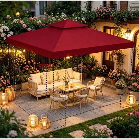 Stilvolle Ersatz Gazebo Top Cover,Ersatz Dach,Outdoor Ersatz Gazebo Top Cover(Nur Ersatz Gazebo Top Cover) (1/5)