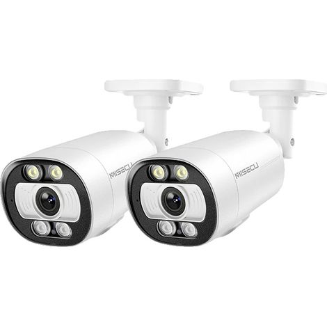 Caméra IP extérieure, Détection humaine par IA, Vision nocturne en couleur, 2pcs 5MP caméra POE (1/2)