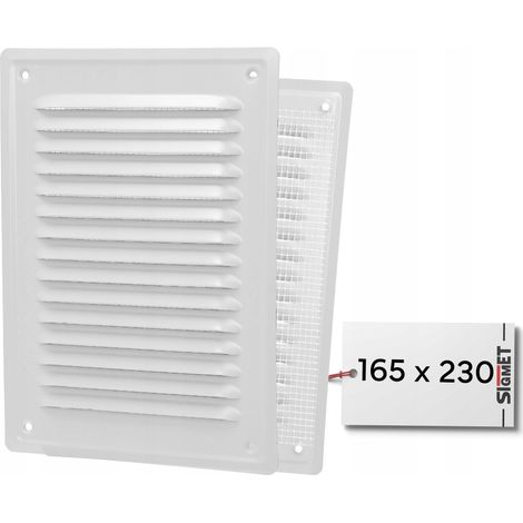 Rejilla de ventilaci贸n rectangular met谩lica de 165x230 mm - blanca (1/5)