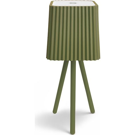 Lampada da tavolo in alluminio senza filo touch dimmerabile USB verde oliva