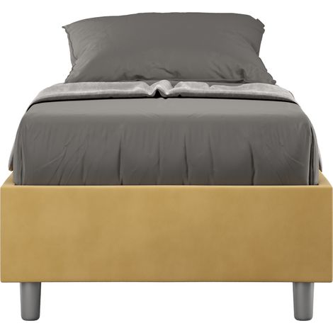 Letto Singolo Sommier 80x190 cm Senza Rete Azelia Ocra (1/4)