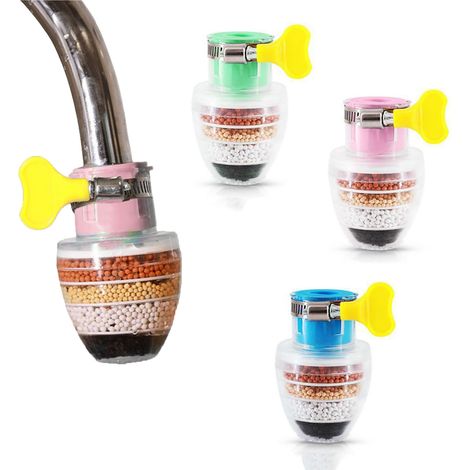 4 Pièces de Robinet Rotatif à 360 Degrés Filtre,Dispositif d'économie d'eau du robinet, d'eau à économie d'eau et anti-éclaboussures pour la cuisine et la salle de bain(rose,bleu) (1/5)