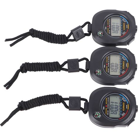 Lot de 3 chronomètres de sport haute précision, étanches, 40 mAh, pour la course à pied, la natation et le basketball. (1/5)