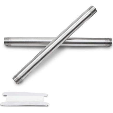 Stück 250 mm 3/8" Außengewinde × 3/8" Außengewinde BSP 304 Edelstahl Verlängerungsnippel Gussrohrverschraubungen (1/5)