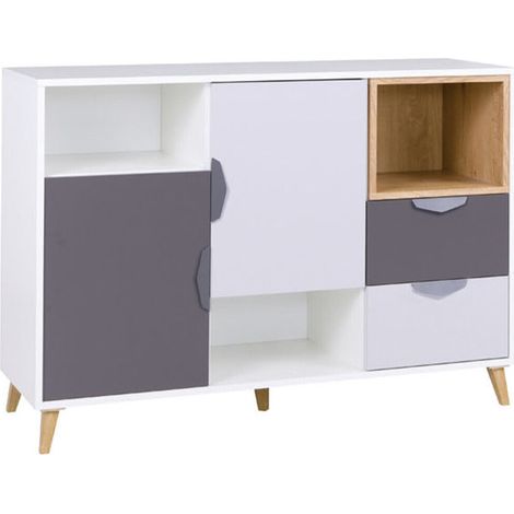 Cómoda Domvera 106 , Con cajones y puertas, Número de cajones: 2, 84x120x40cm (1/4)