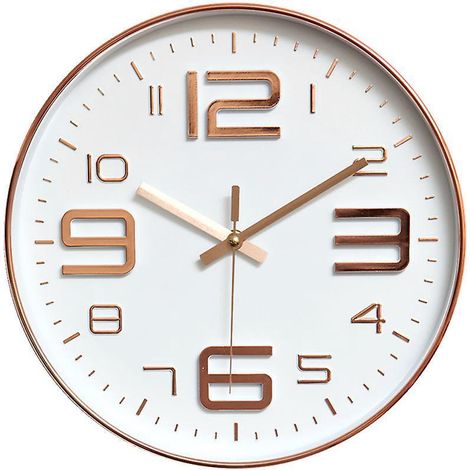 horloge Murale  Chiffres,  Horloge Murale Silencieuse, Plastique, Horloge Pendule Mural, Horloge Murale  Quartz, Sans De Bruit, Pour Salon Chambre (1/5)