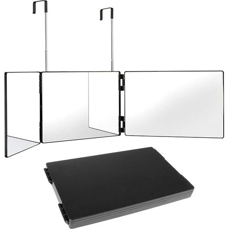 Miroir de coiffeur à 3 volets, pliable et réglable, pour la coupe de cheveux et le maquillage (1/5)