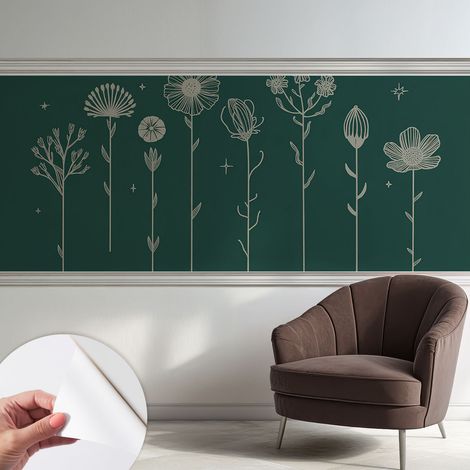 Fotomurale adesivo stickers - murali decorativo - soggiorno moderno - effetto realistico - Fiori delicati 250x104 cm (1/5)