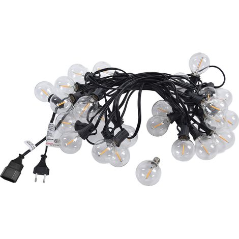 Guirlande lumineuse G40 25 ampoules LED blanc chaud 8m pour extérieur fête jardin IP44 étanche prise UE 220V (1/5)