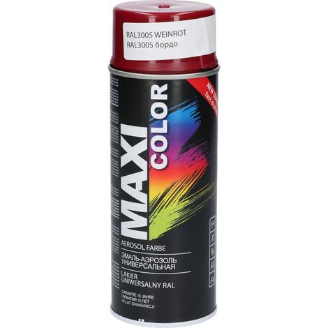 Acryllack, rot, sehr dunkelglänzend, Maxicolor RAL 3005, 400 ml, Motip (1/4)