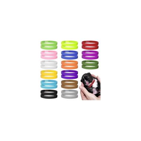 Bluedeer – Lot de 15 colliers identification chiots réglables – 15 couleurs vives – Nylon et polyester – Pour animaux de 0 à 8 semaines