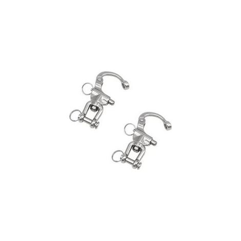 Mousqueton Pivotant à Emerillon 2 Pièces Manille INOX Manille Pivotante en Acier Inoxydable Mousqueton Largage Rapide Mousqueton à Emerillon Mousqueton Pivotant pour Drisse Voilier 7cm (1/4)