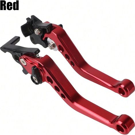 Poignées de frein moto en alliage (paire), universelles pour modification de moto, levier de frein et d'embrayage CNC, couleur rouge (1/4)