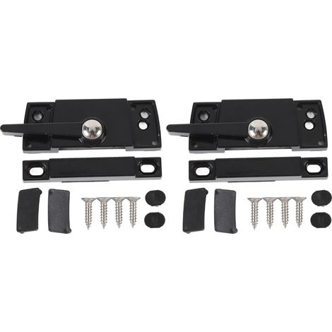 2 jeux de serrures de ceinture de fenêtre coulissante, en alliage de Zinc et aluminium, Type à came, battant gauche noir. (1/5)