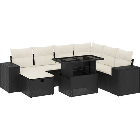 Maison Exclusive - Set de sofás de jardín 8 piezas y cojines ratá (1/5)