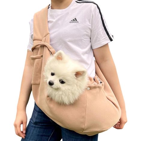 Sac de transport bandoulière pour petit chien et chat - Sac en bandoulière confortable et respirant pour animaux jusqu'à 7,5kg - Idéal pour les sorties et les voyages (1/5)
