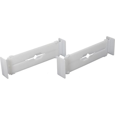 Lot de 2 Séparateurs de Tiroir "Extensible" 32cm Blanc (1/5)