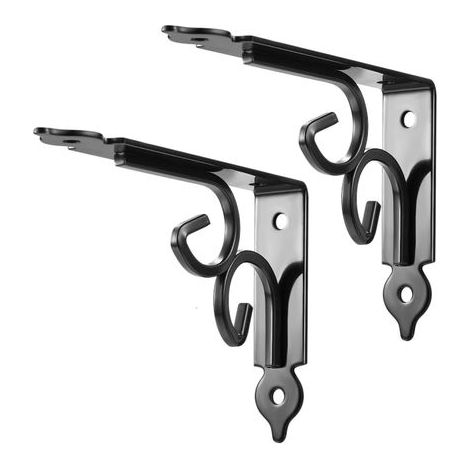 2 Pièces Équerre pour Étagere Murale, Supports Étagère Murale, Triangulaires 90 Degrés Équerre de Fixation, Support Angle Métal pour Étagère de Livres, Cuisine  Noir